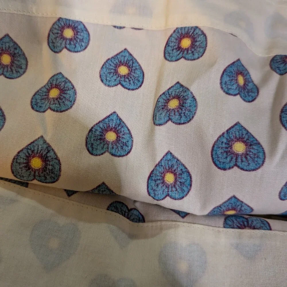 Marc by Marc Jacobs Women's Bisque Multi Blue Heart Print Sleeveless Top S - Picture 5 of 8
